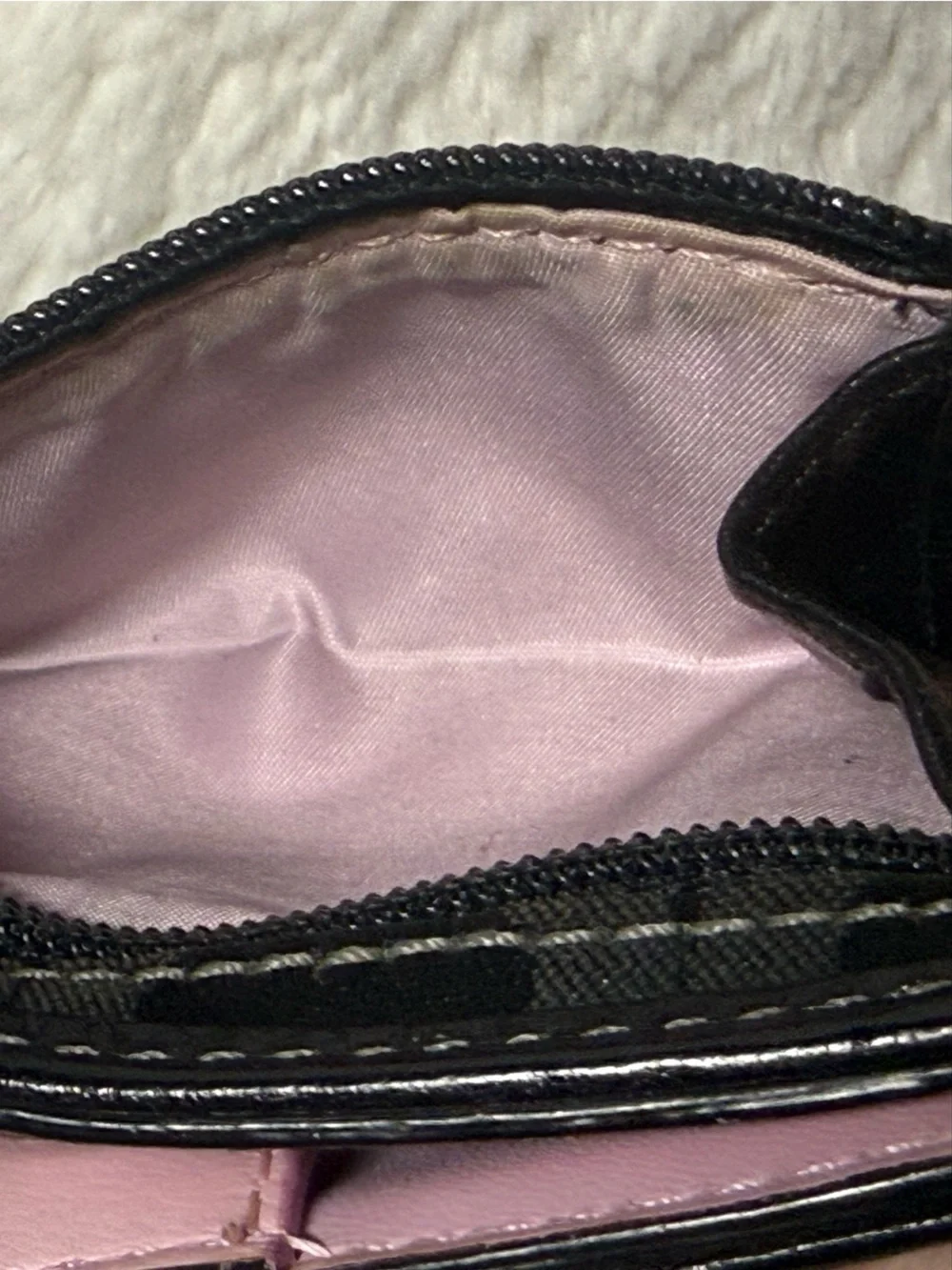 Coach Signature C Black Snap/Zip Card/Coin Wallet w/ Gold Logo